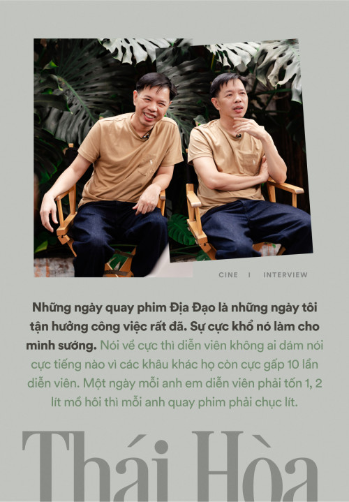 Thái Hòa trong một cảnh quay