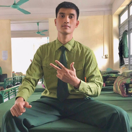 Trung tá Phạm Khắc Giang tại lễ duyệt binh