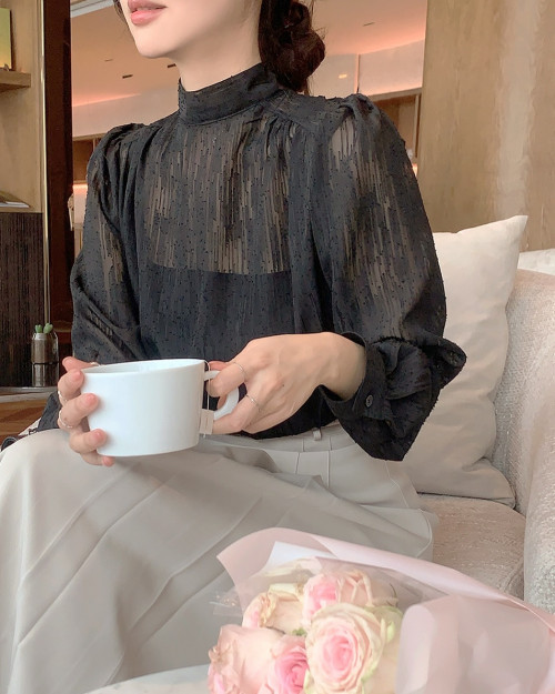 Blouse có khoáng xuyên thấu