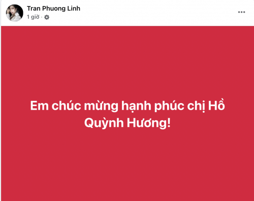 Ca sĩ Phương Linh chúc mừng Hồ Quỳnh Hương