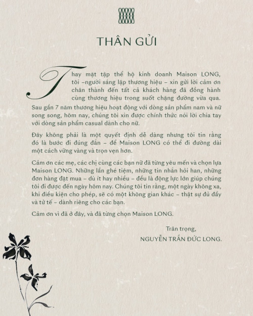 Maison LONG chia tay khách hàng sau 7 năm - Ảnh 1.