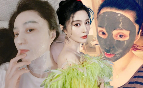 Phạm Băng Băng với sản phẩm chăm sóc da.