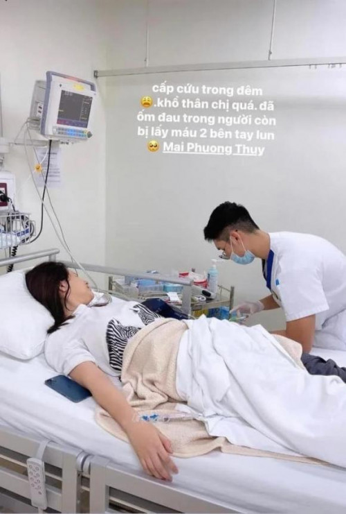 Nhập viện do sốt cao của Mai Phương Thúy