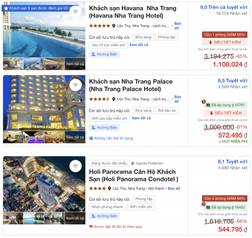 Giá phòng khách sạn Nha Trang giảm sâu.