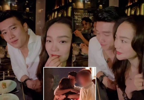 Hình ảnh Quốc Trường ôm chặt Minh Hằng làm dấy lên tin đồn tình cảm.