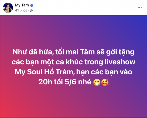 Chia sẻ đầu tiên của Mỹ Tâm