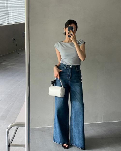Cách phối quần ống rộng - Ảnh 2