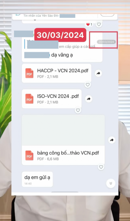 Bác Sĩ Cung công khai tin nhắn, hình ảnh làm việc với nhân hàng yến giá rẻ