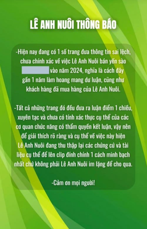 Bác Sĩ Cung công khai tin nhắn, hình ảnh làm việc với nhân hàng yến giá rẻ