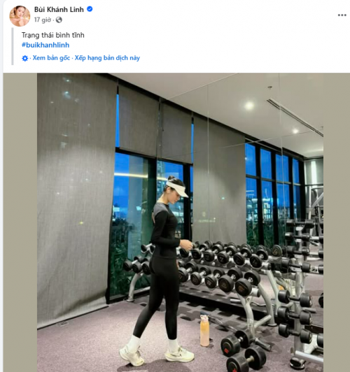 Bùi Khánh Linh chia sẻ hình ảnh mới khoe dáng tại phòng tập gym