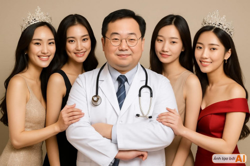 Hình minh họa của một bác sĩ thẩm mỹ nổi tiếng trong làng Vbiz.