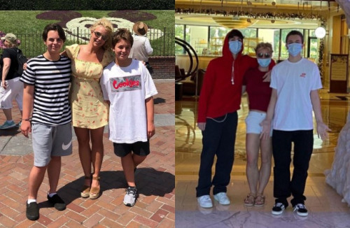 Britney Spears bên con trai.