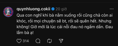 Quỳnh Lương chia sẻ tâm trạng