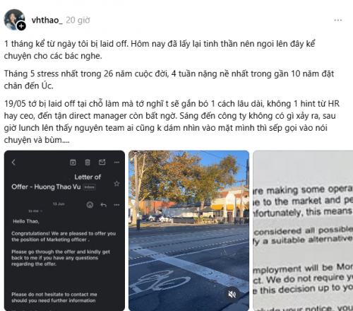 Bài đăng của cô bạn trên MXH Threads