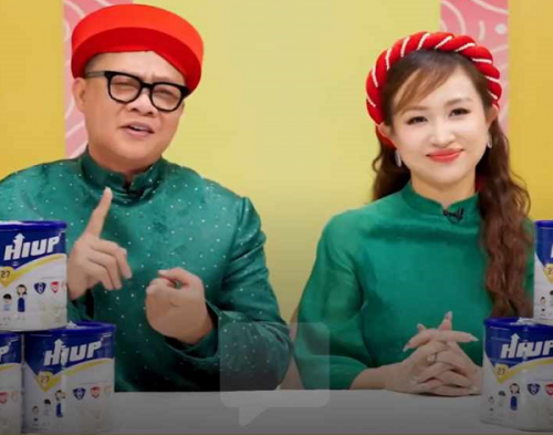 BTV Quang Minh và MC Vân Hugo livestream bán sữa HIUP