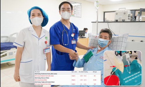 Bệnh nhân có máu đục như sữa.