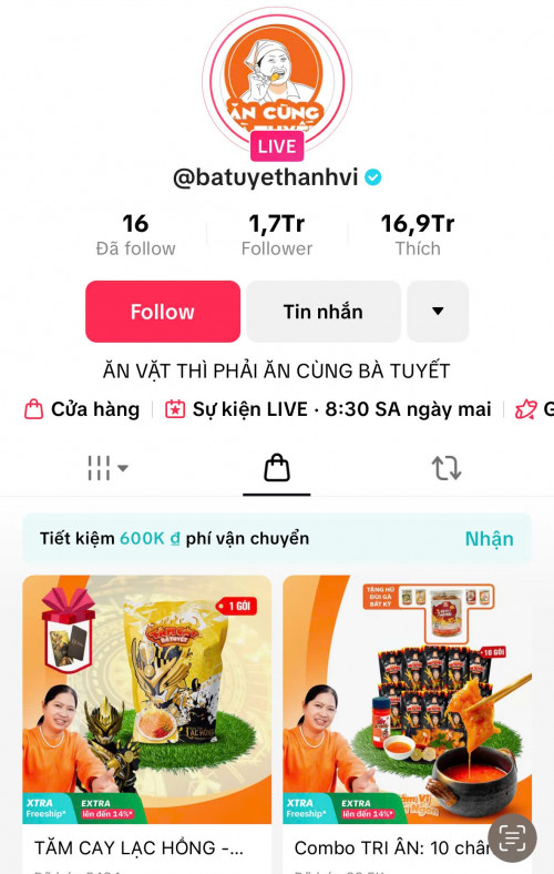 Livestream bán hàng trên kênh