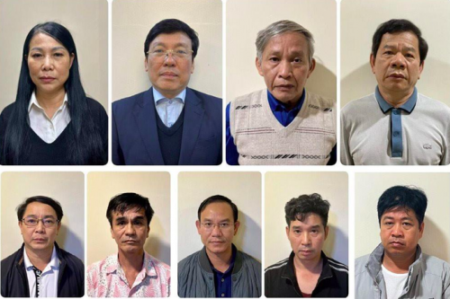 Các bị cáo tại phiên tòa