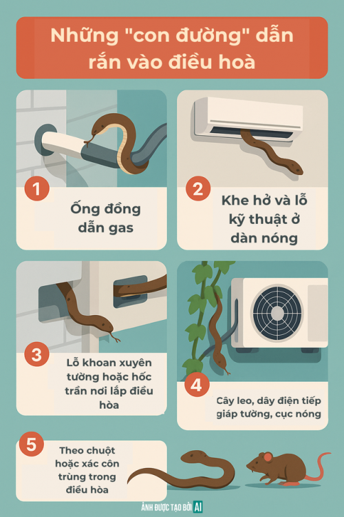 Rắn chui vào điều hòa - Ảnh 2.