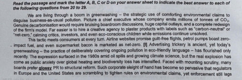 Greenwashing xuất hiện trong đề thi tiếng Anh