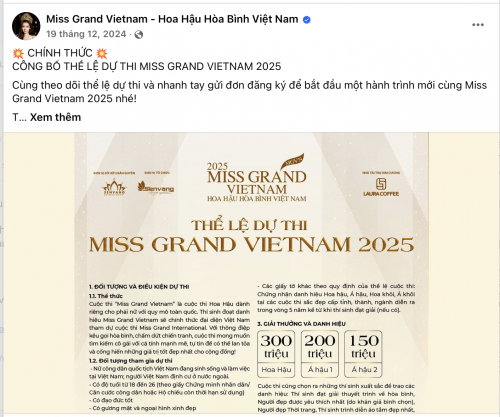 Thông báo về cuộc thi Hoa hậu Hoà bình Việt Nam
