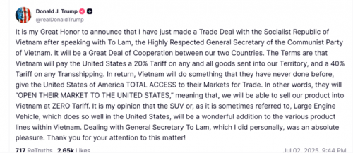 Tổng thống Trump thông báo Mỹ đạt thỏa thuận thương mại với Việt Nam - Ảnh 2.
