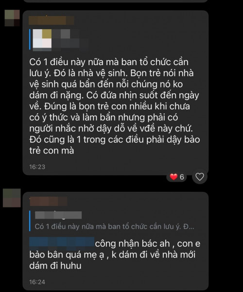 Phản ứng của phụ huynh về bài đăng
