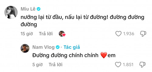 Miu Lê và Nam Vlog tạo sự chú ý trên mạng xã hội.