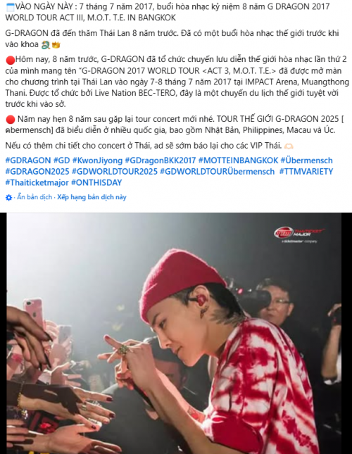 Thông tin concert G-Dragon