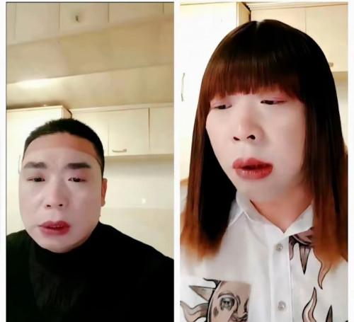 Hình ảnh Jiao trước và sau khi giả gái.