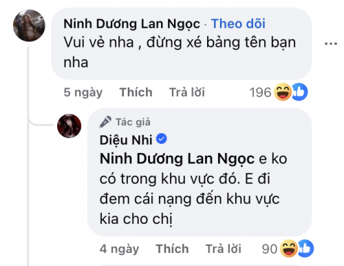 Màn tương tác của Lan Ngọc và Diệu Nhi