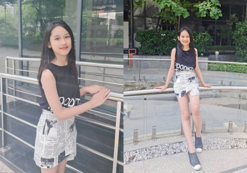 Minh Thùy 12 tuổi đã cao 1m64