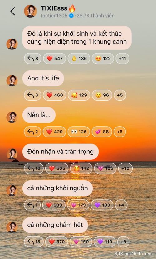 Tóc Tiên thể hiện tâm trạng buồn bã