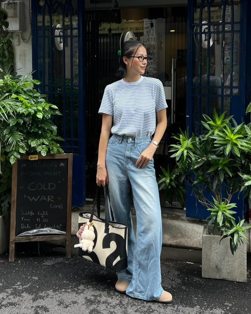 Phong cách quần ống rộng.
