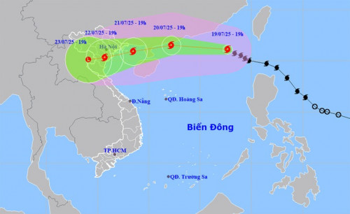 Bão Wipha di chuyển vào khu vực Bắc Bộ.