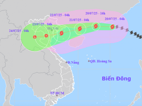 Bão số 3 di chuyển hướng vào khu vực từ Quảng Ninh - Thanh Hóa