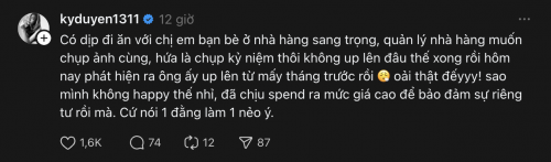 Kỳ Duyên bức xúc về việc phát tán ảnh riêng tư.