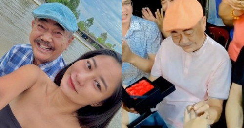 NSND Việt Anh cầu hôn bạn gái trẻ