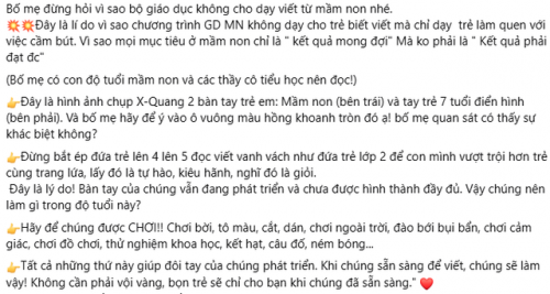 Tràn lan thông tin 'trẻ mầm non tập viết sớm hại cho sự phát triển xương'