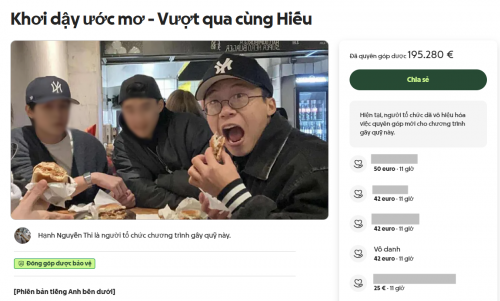 Người yêu Bếp thông báo dừng quyên góp