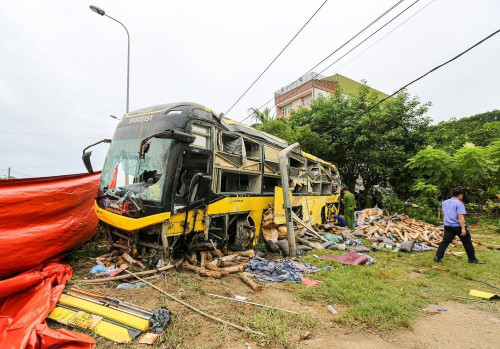 Hiện trường vụ tai nạn giao thông.