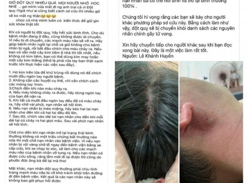 Chích máu đầu ngón tay cứu đột quỵ: Cứu người hay rước họa? – Ảnh 1.
