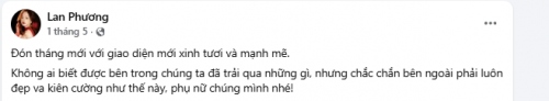 Lan Phương chia sẻ tâm trạng
