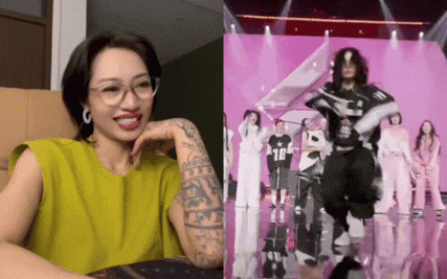Biểu cảm của Maitinhvi khi theo dõi LyHan dance battle